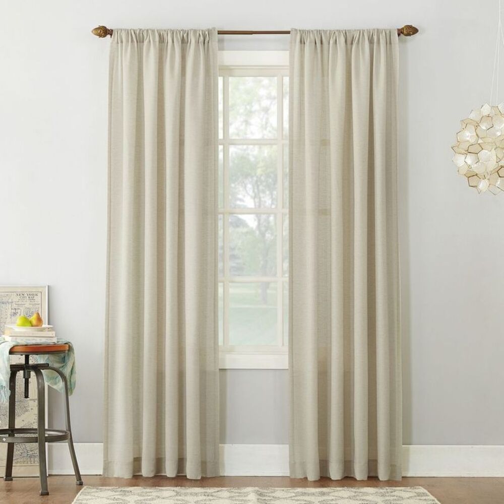 No. 918 -  2pc 54"x120" Amalfi Linen Blend Semi-Sheer Ivory